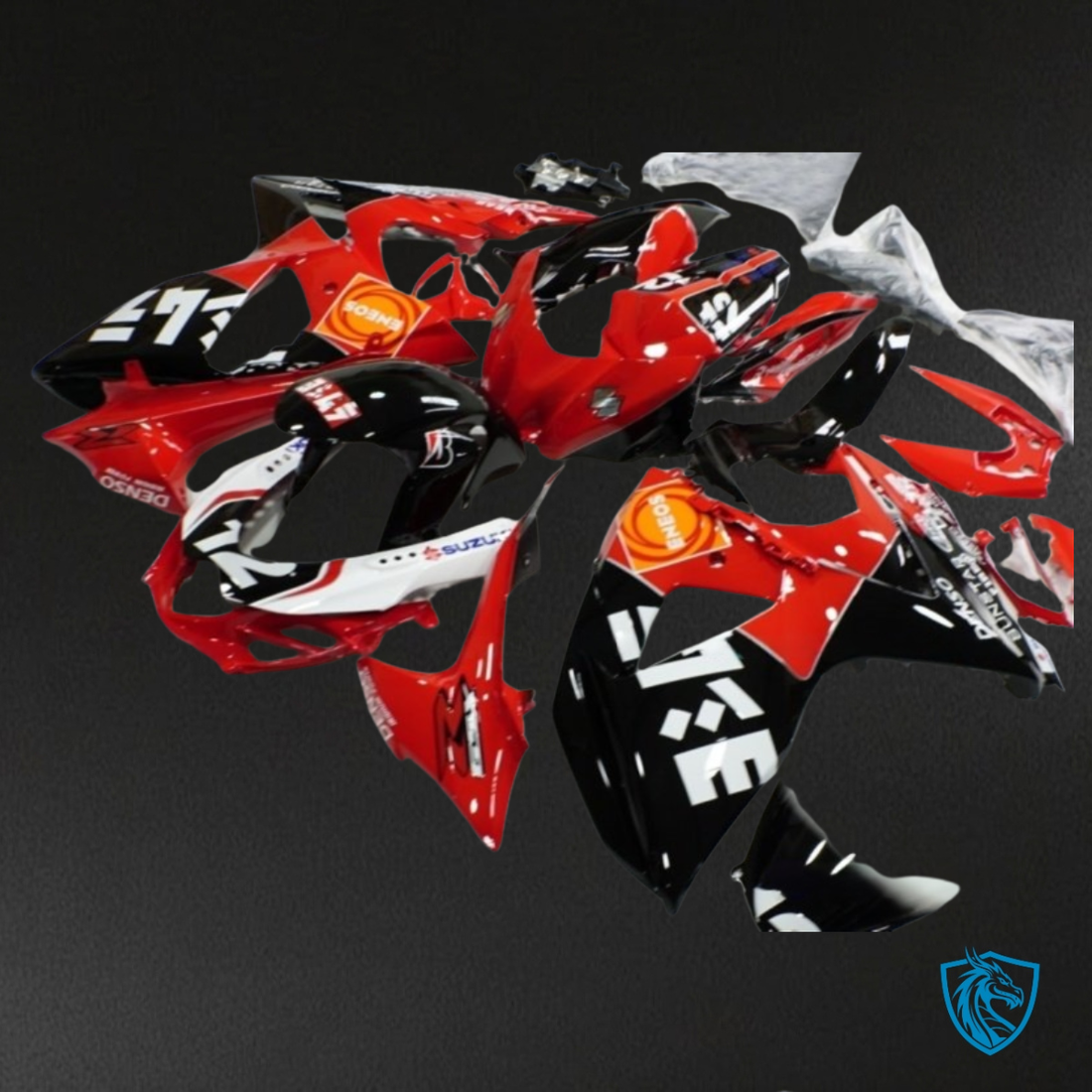 Suzuki GSXR1000 (2009-2016) Red & Black - MERGEment Motorcycle Fairings Kit
