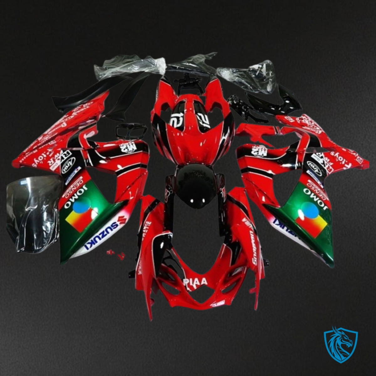 Suzuki GSXR1000 (2009-2016) Red, Green & Black Fairing Kit | ABS Bodywork