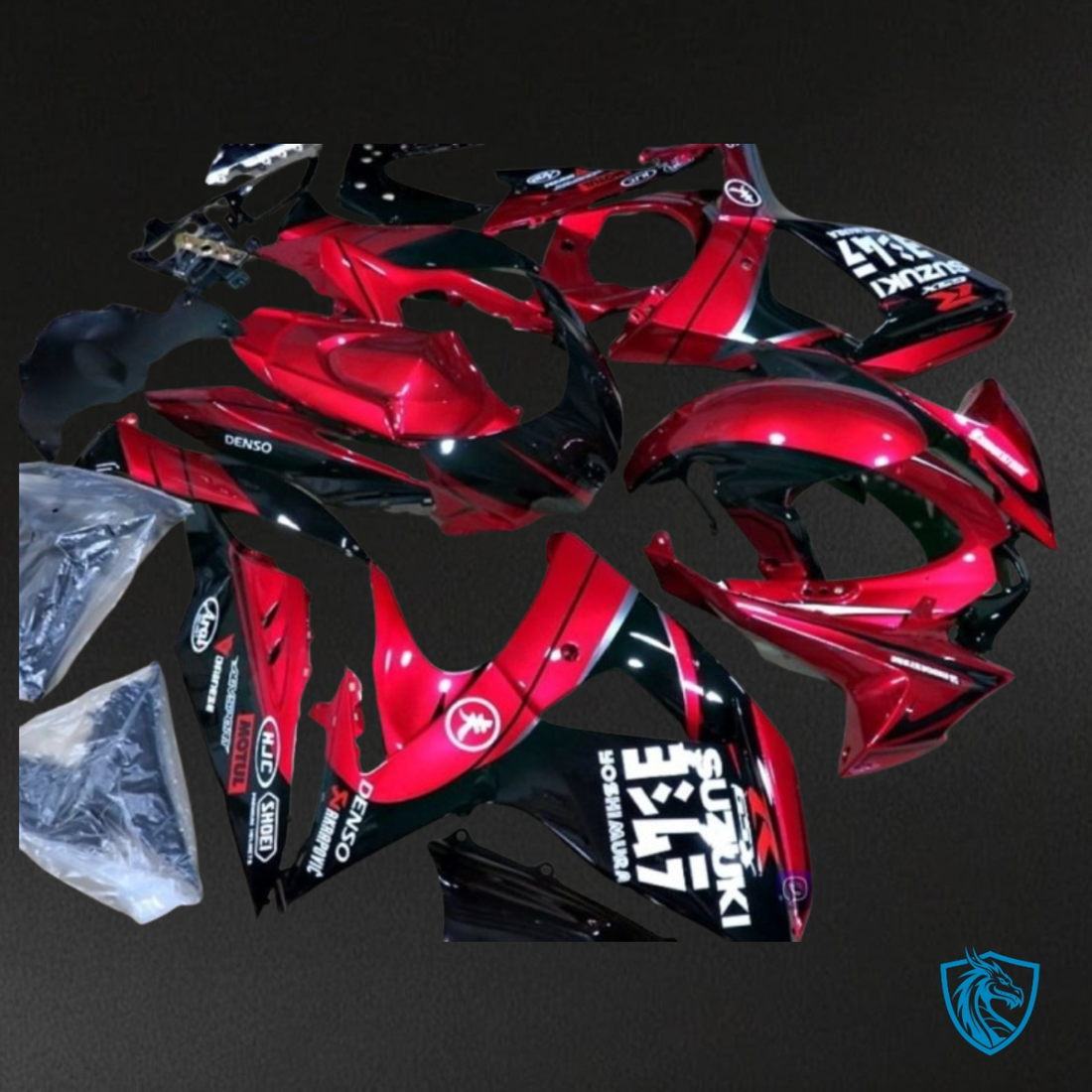 Suzuki GSXR1000 (2009-2016) Gloss Red & Black - Custom ABS Fairing Kit