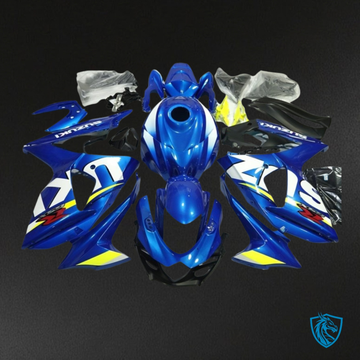 Suzuki GSXR1000 (2009-2016) Gloss Blue & White Fairing Kit - Aftermarket ABS Bodywork