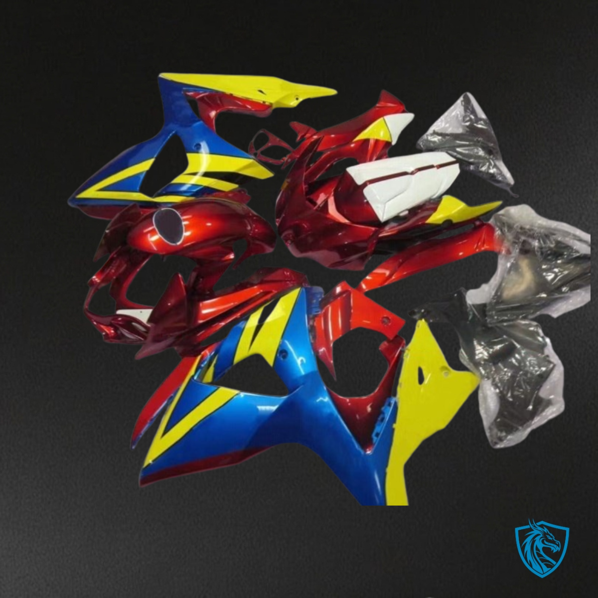 Suzuki GSXR1000 (2009-2016) Glossy Red, Yellow & Blue Fairing Kit | ABS Bodywork