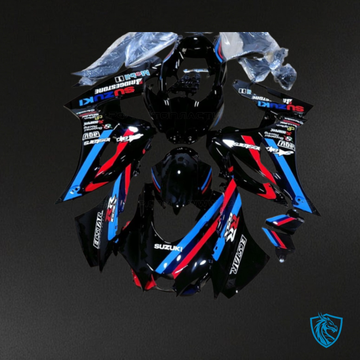 Suzuki GSXR1000 (2017-2020) Gloss Black, Blue & Red - Custom ABS Fairing Kit