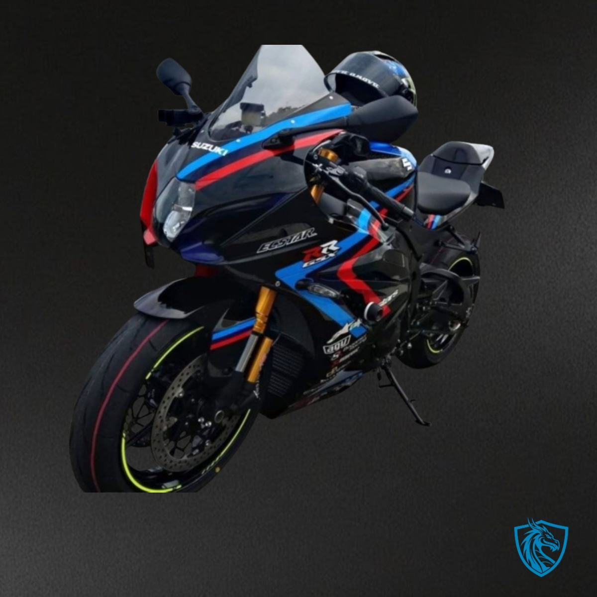 Suzuki GSXR1000 (2017-2020) Gloss Black, Blue & Red - Custom ABS Fairing Kit
