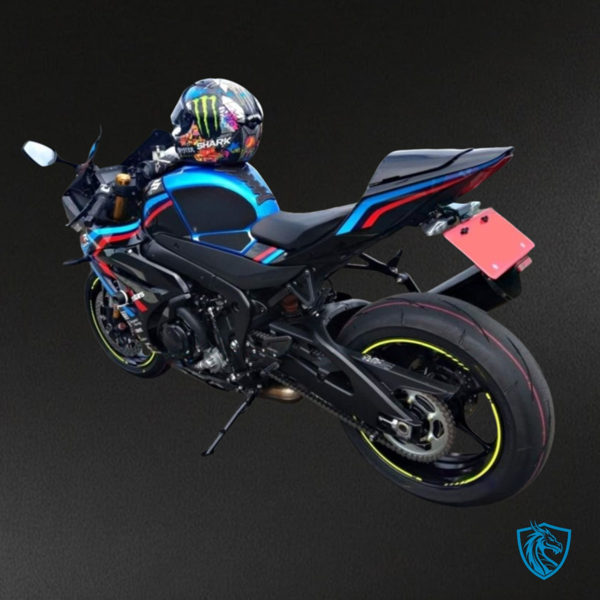 Suzuki GSXR1000 (2017-2020) Gloss Black, Blue & Red - Custom ABS Fairing Kit