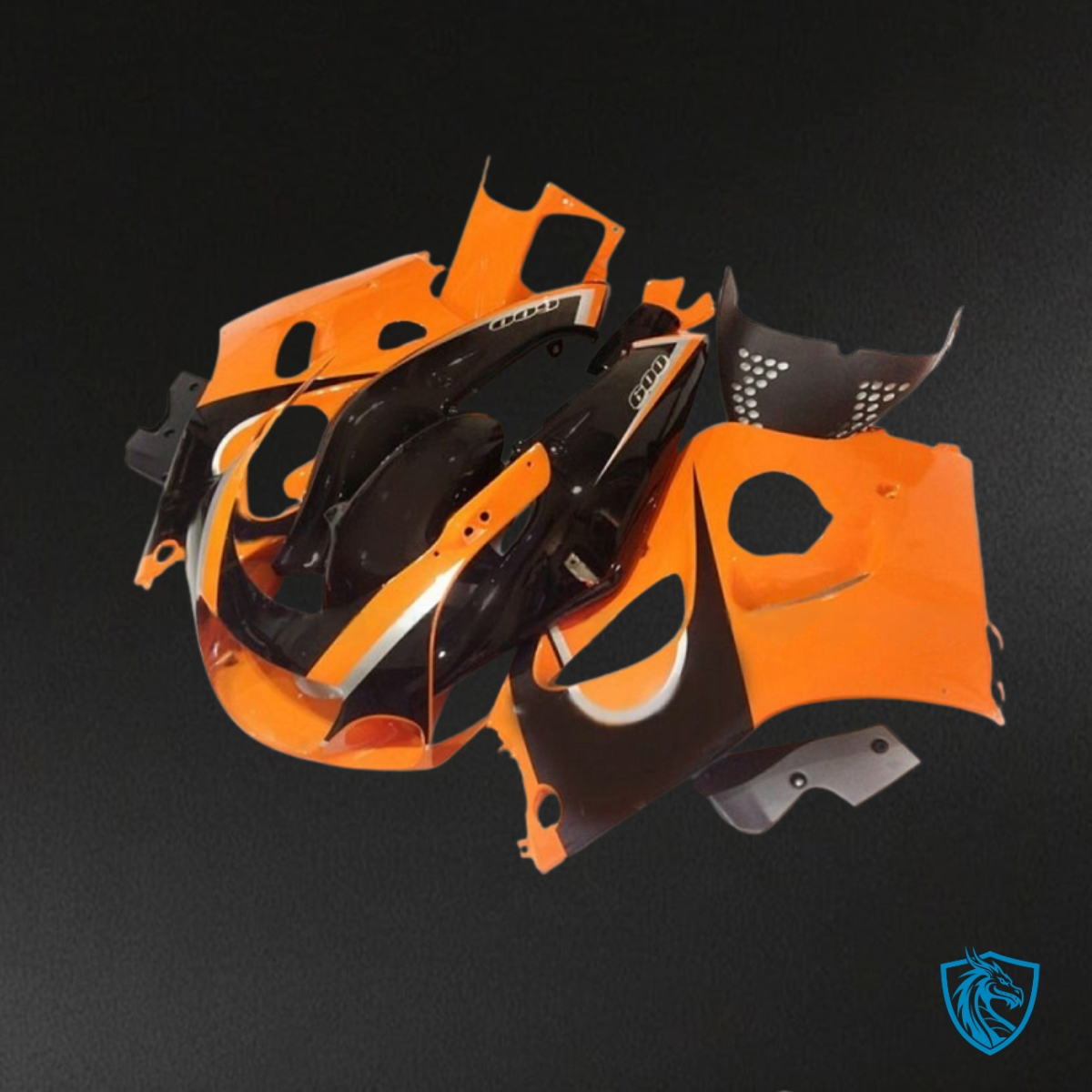 Suzuki GSXR600/750 (1997-2000) Orange & Black - MERGEment Motorcycle Fairings Kit