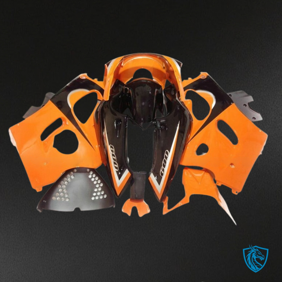 Suzuki GSXR600/750 (1997-2000) Orange & Black - MERGEment Motorcycle Fairings Kit