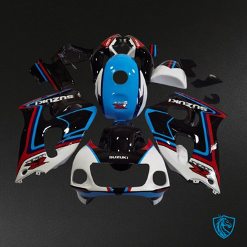 Suzuki GSXR600/750 (1997-2000) White, Blue & Black Fairing Kit - Aftermarket ABS Bodywork
