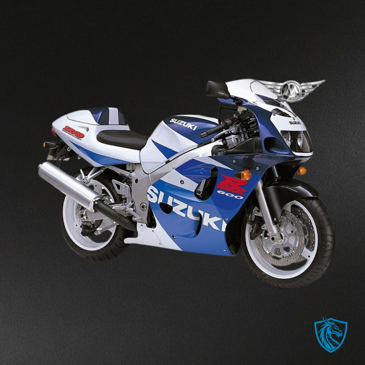 Suzuki GSXR600/750 (1997-2000) White & Blue - Custom ABS Fairing Kit