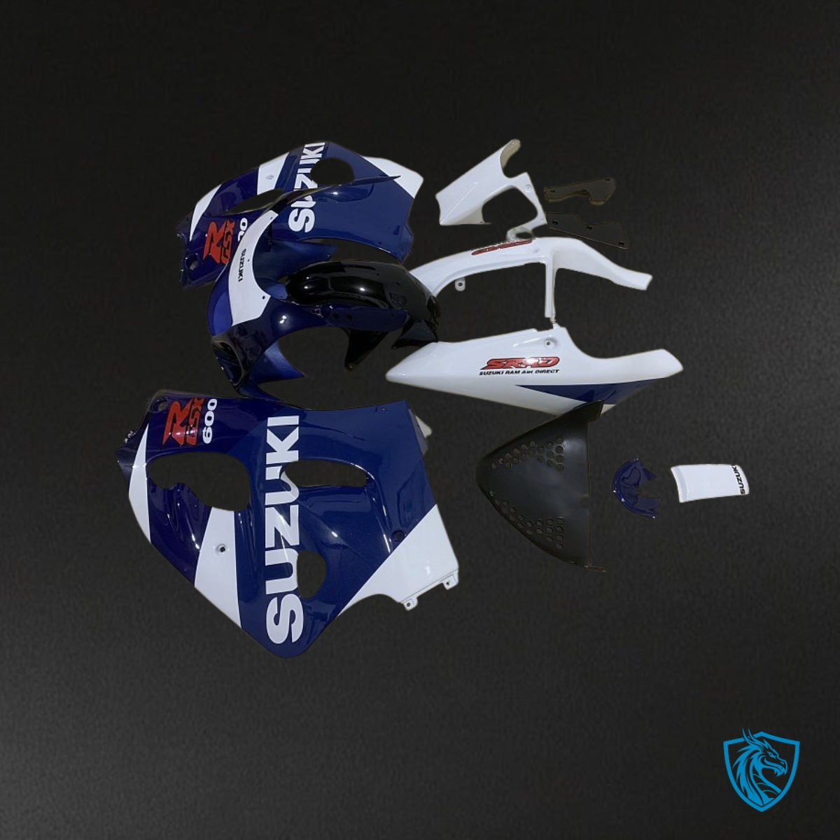 Suzuki GSXR600/750 (1997-2000) White & Blue - Custom ABS Fairing Kit