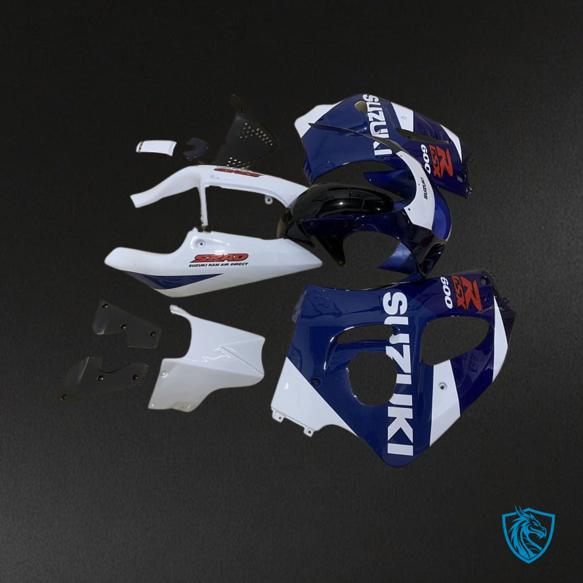 Suzuki GSXR600/750 (1997-2000) White & Blue - Custom ABS Fairing Kit