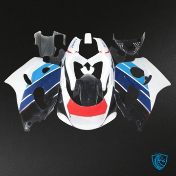 Suzuki GSXR600/750 (1997-2000) White & Blue Fairings Kit | ABS Bodywork