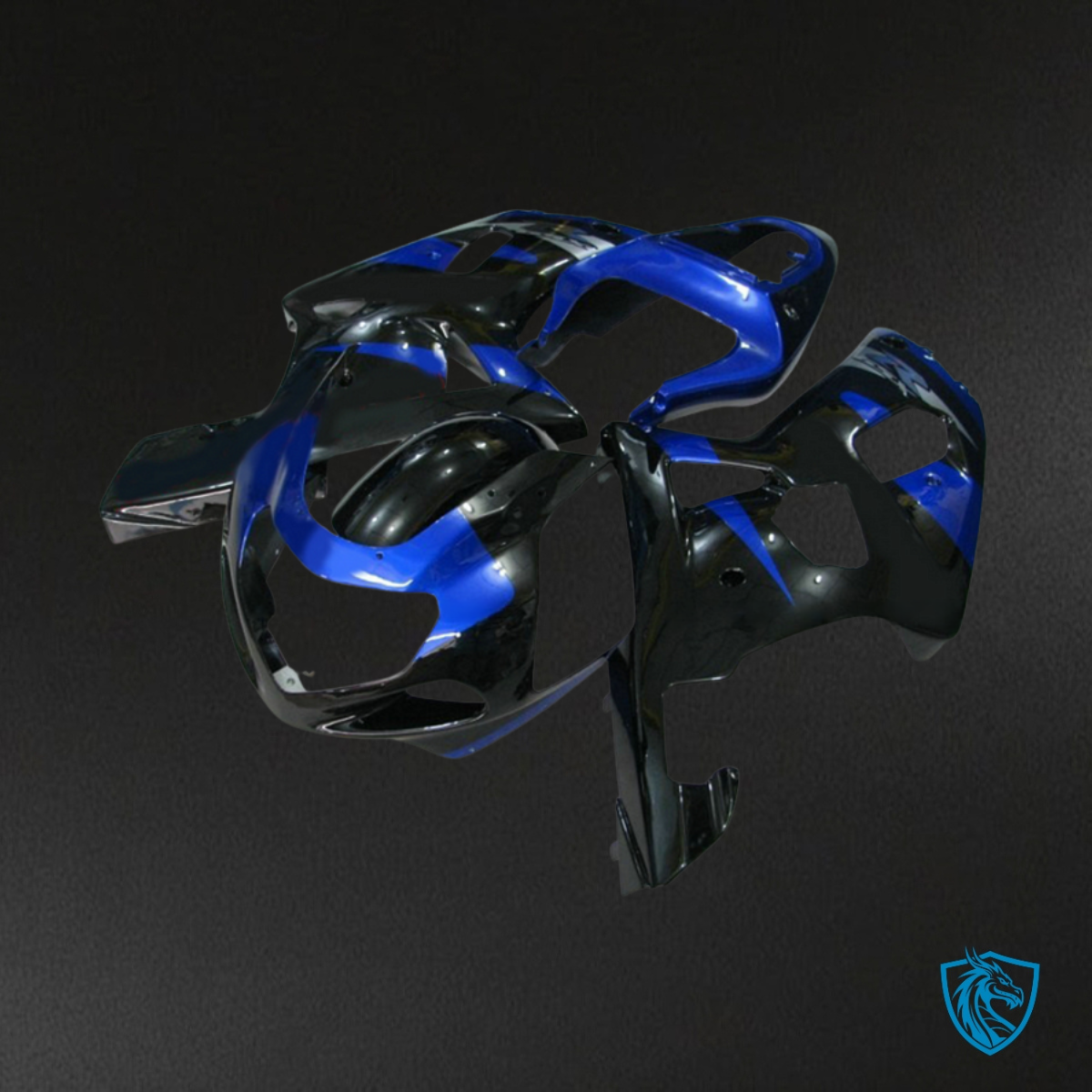 Suzuki GSXR600/750 (2001-2003) Black & Gloss Blue without Logo - Custom ABS Fairing Kit