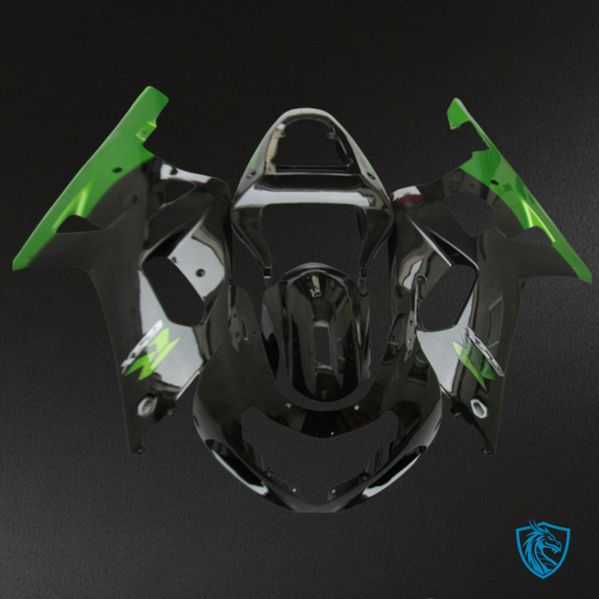 Suzuki GSXR600/750 (2001-2003) Black & Glossy Green - Custom ABS Fairing Kit