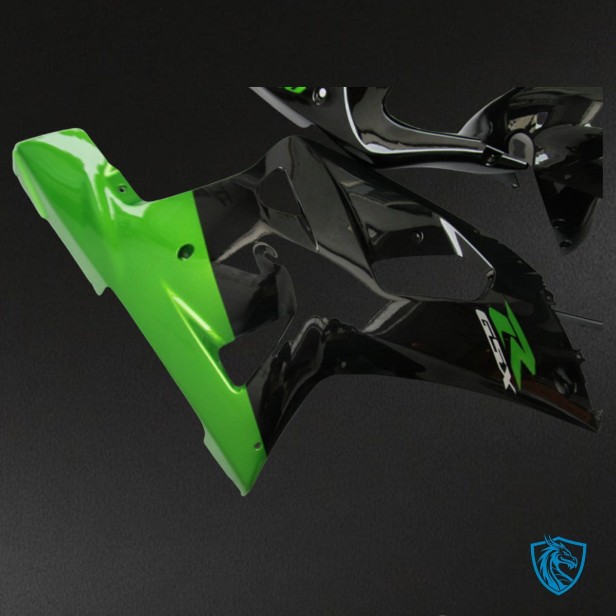 Suzuki GSXR600/750 (2001-2003) Black & Glossy Green - Custom ABS Fairing Kit