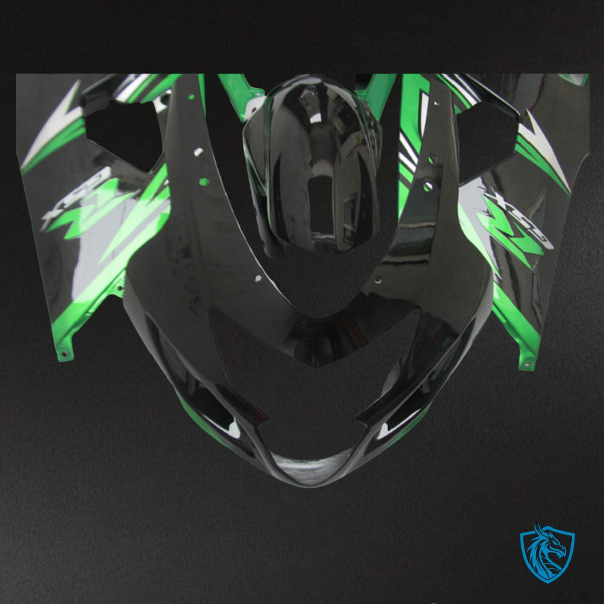 Suzuki GSXR600/750 (2001-2003) Black & Green logo Fairings Kit | ABS Bodywork