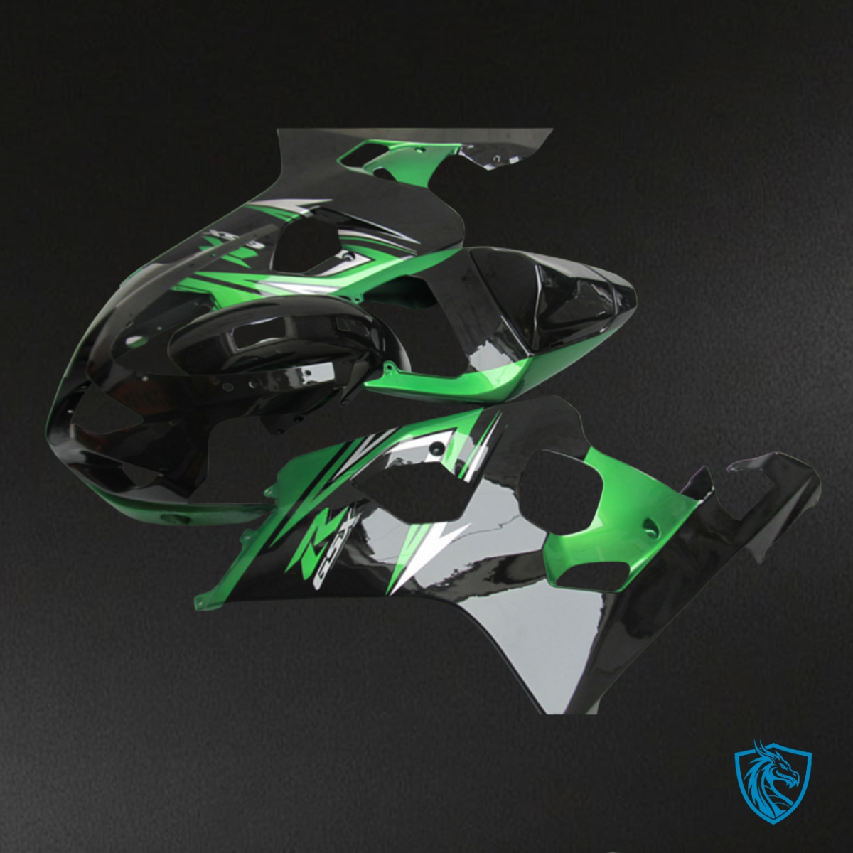 Suzuki GSXR600/750 (2001-2003) Black & Green ABS Bodywork - Fairings Kit