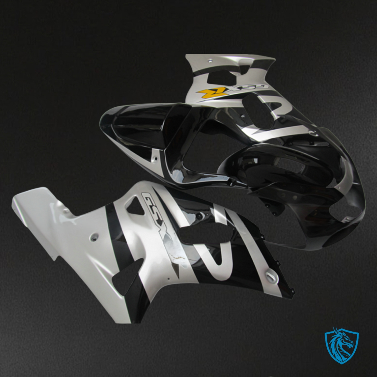 Suzuki GSXR600/750 (2001-2003) Black & Silver - Replacement Motorcycle Fairings Kit