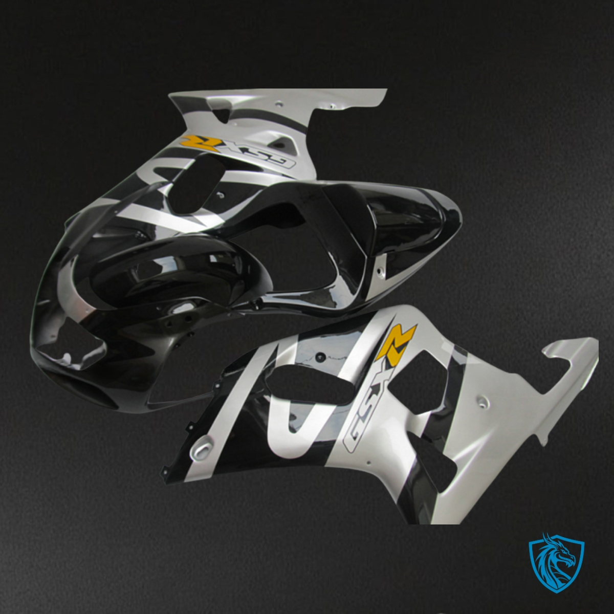 Suzuki GSXR600/750 (2001-2003) Black & Silver - Replacement Motorcycle Fairings Kit
