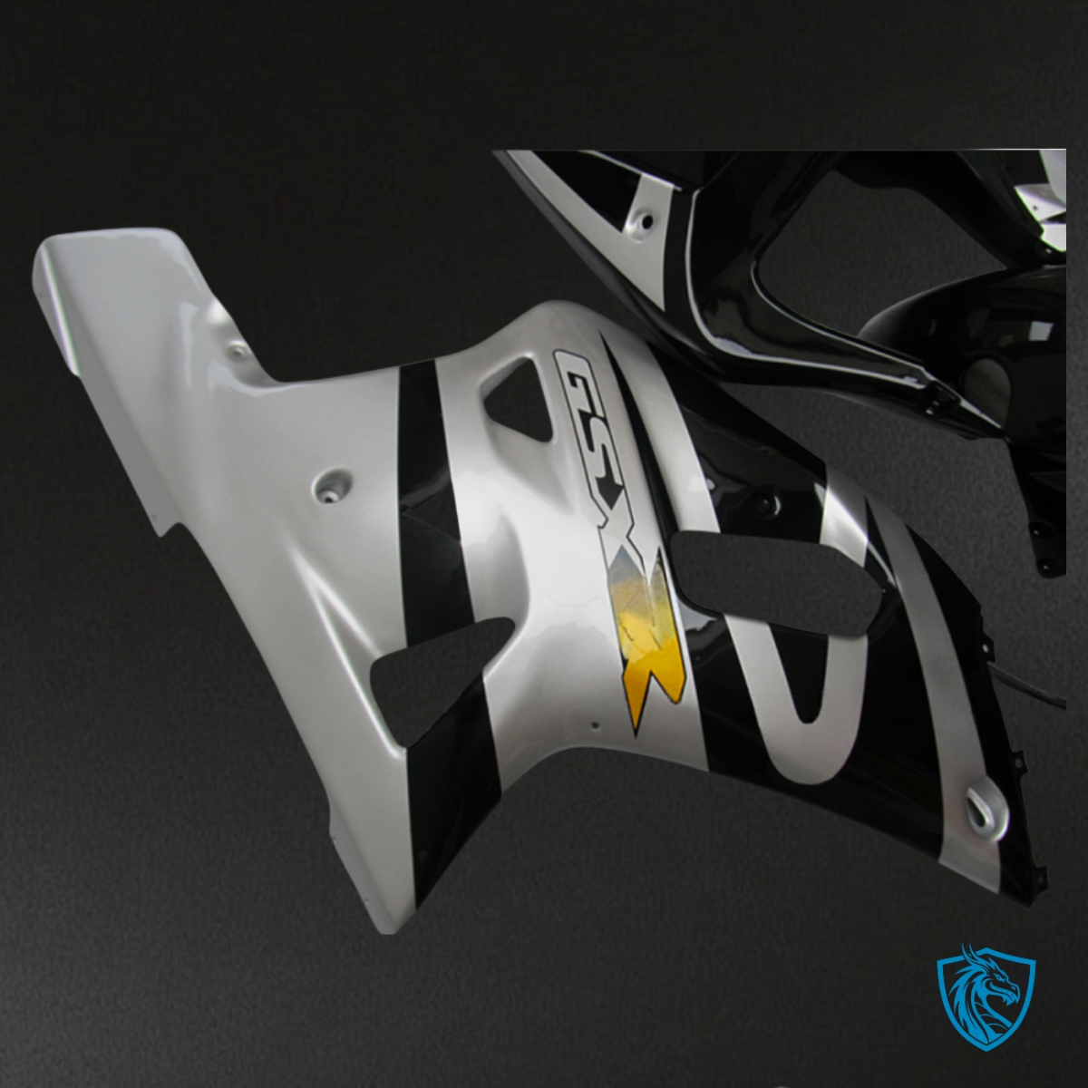 Suzuki GSXR600/750 (2001-2003) Black & Silver Fairing Kit - Aftermarket ABS Bodywork