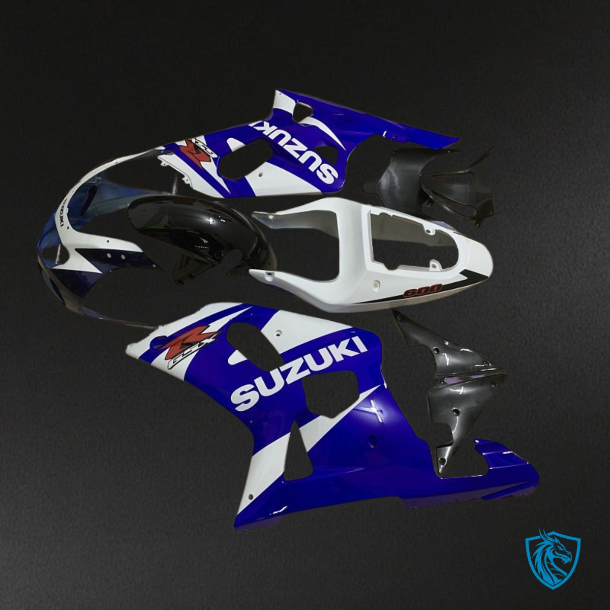 Suzuki GSXR600/750 (2001-2003) Blue, White & Black - Custom ABS Fairing Kit