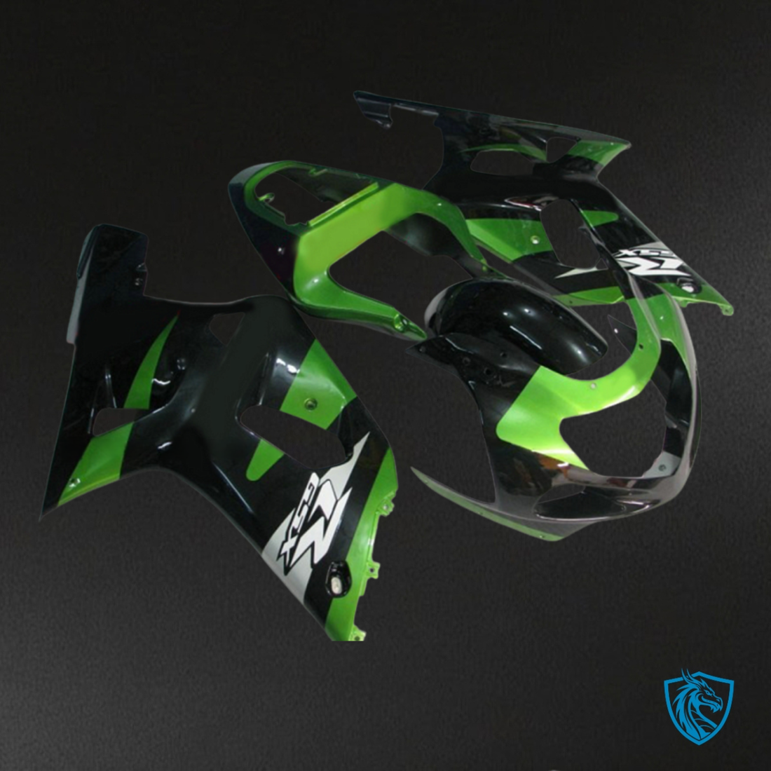 Suzuki GSXR600/750 (2001-2003) Green & Black - Replacement Motorcycle Fairings Kit