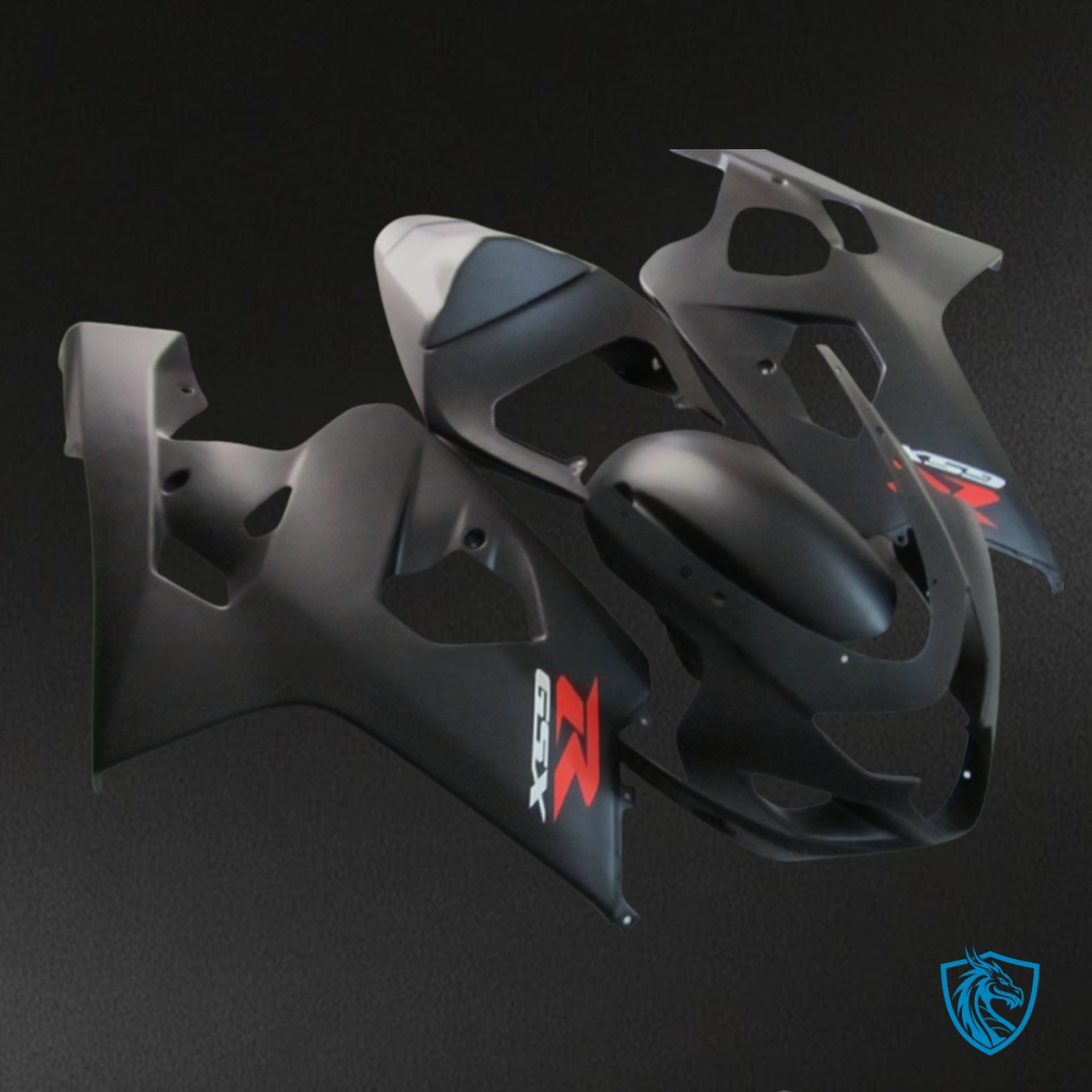 Suzuki GSXR600/750 (2001-2003) Matte Black - Custom ABS Fairing Kit