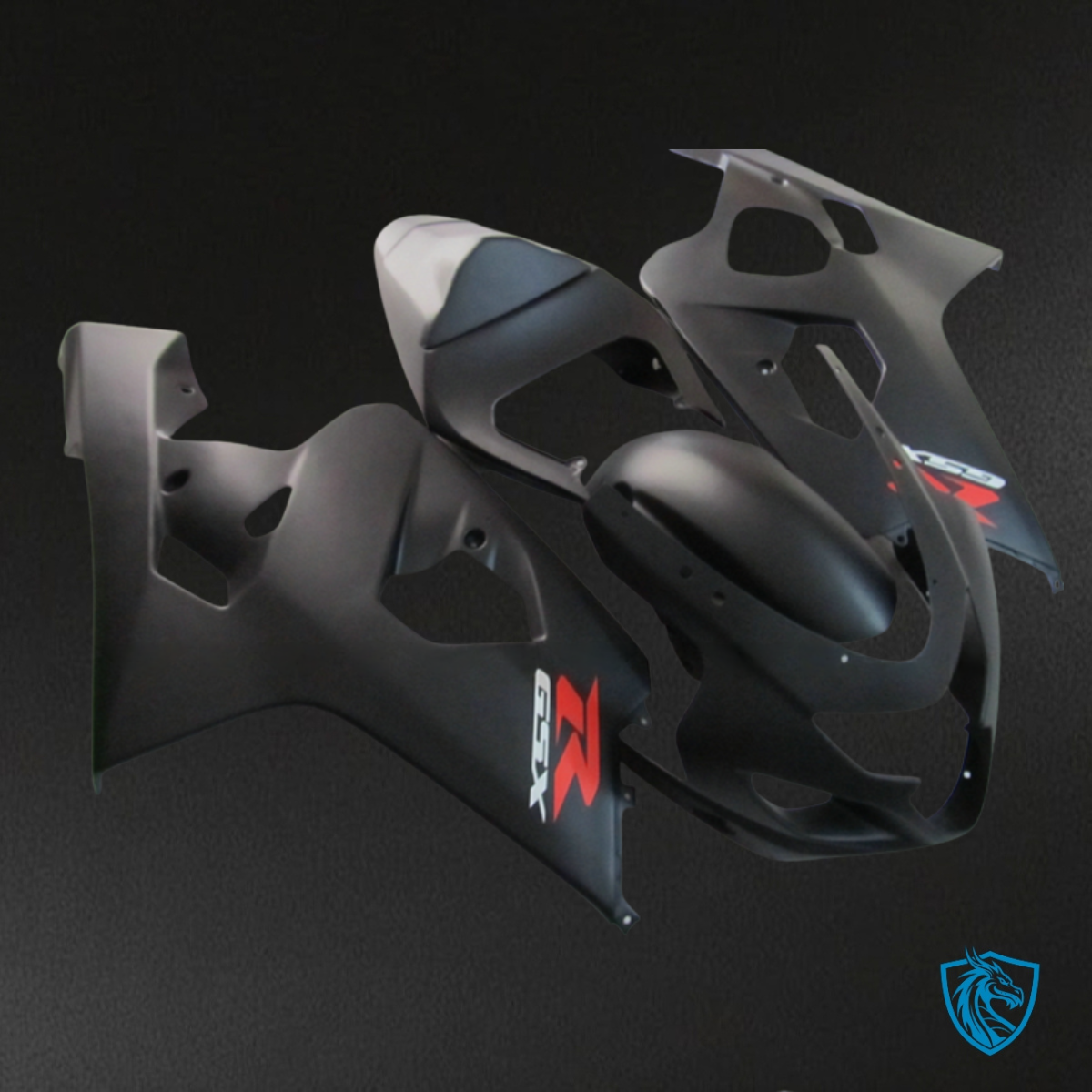 Suzuki GSXR600/750 (2001-2003) Matte Black - Custom ABS Fairing Kit