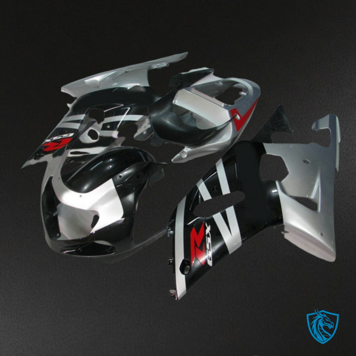 Suzuki GSXR600/750 (2001-2003) Silver & Black ABS Bodywork - Fairings Kit