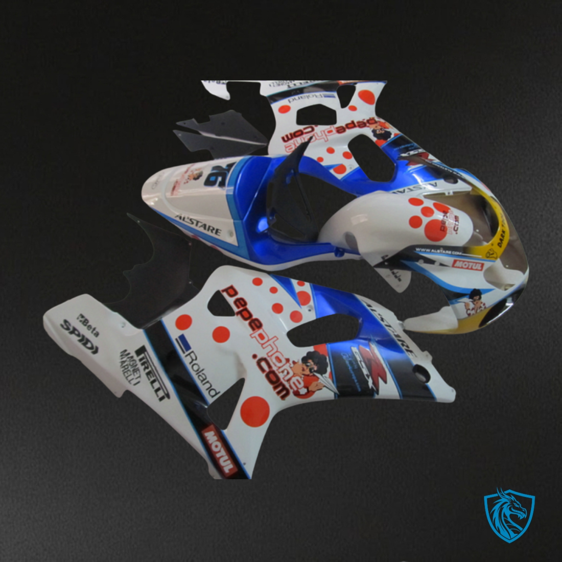 Suzuki GSXR600/750 (2001-2003) Blue & White Fairing Kit - Aftermarket ABS Bodywork