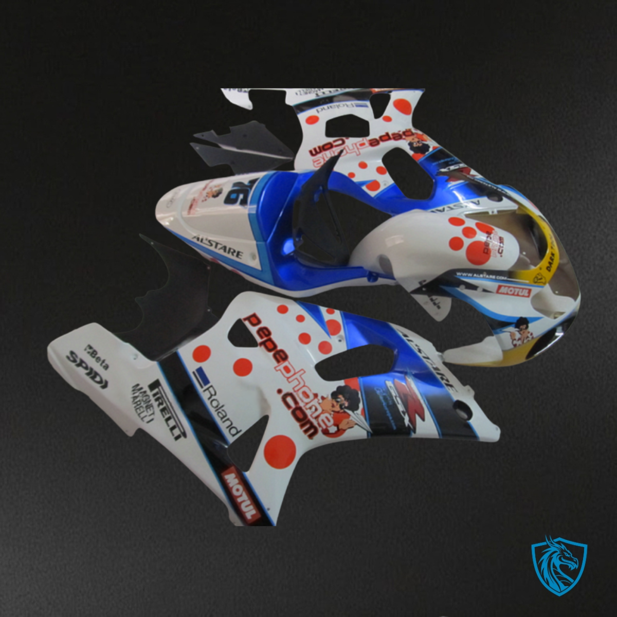 Suzuki GSXR600/750 (2001-2003) White & Blue - Replacement Motorcycle Fairings Kit