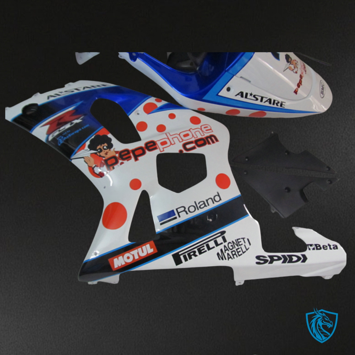 Suzuki GSXR600/750 (2001-2003) White & Blue - Replacement Motorcycle Fairings Kit
