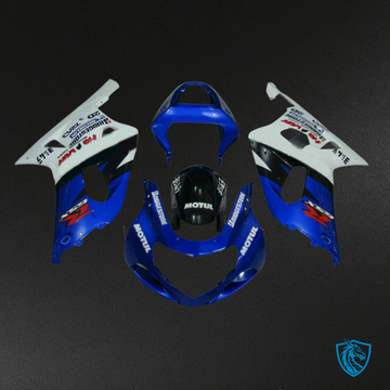 Suzuki GSXR600/750 (2001-2003) White & Glossy Blue - MERGEment Motorcycle Fairings Kit