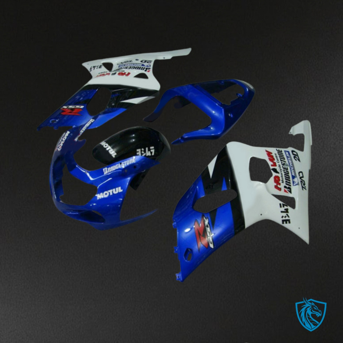Suzuki GSXR600/750 (2001-2003) White & Glossy Blue - MERGEment Motorcycle Fairings Kit