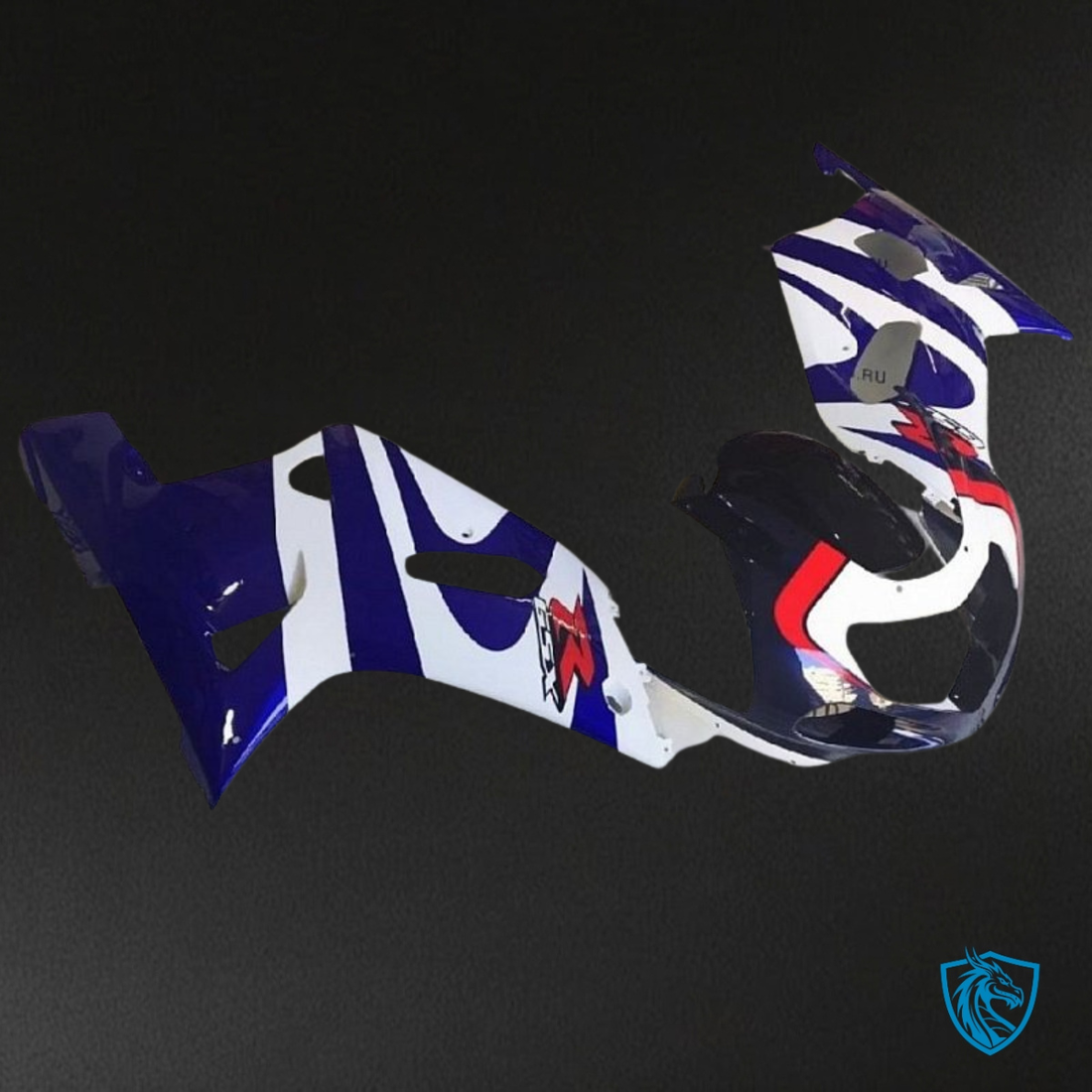 Suzuki GSXR600/750 (2001-2003) White & Blue Fairing Kit - Aftermarket ABS Bodywork