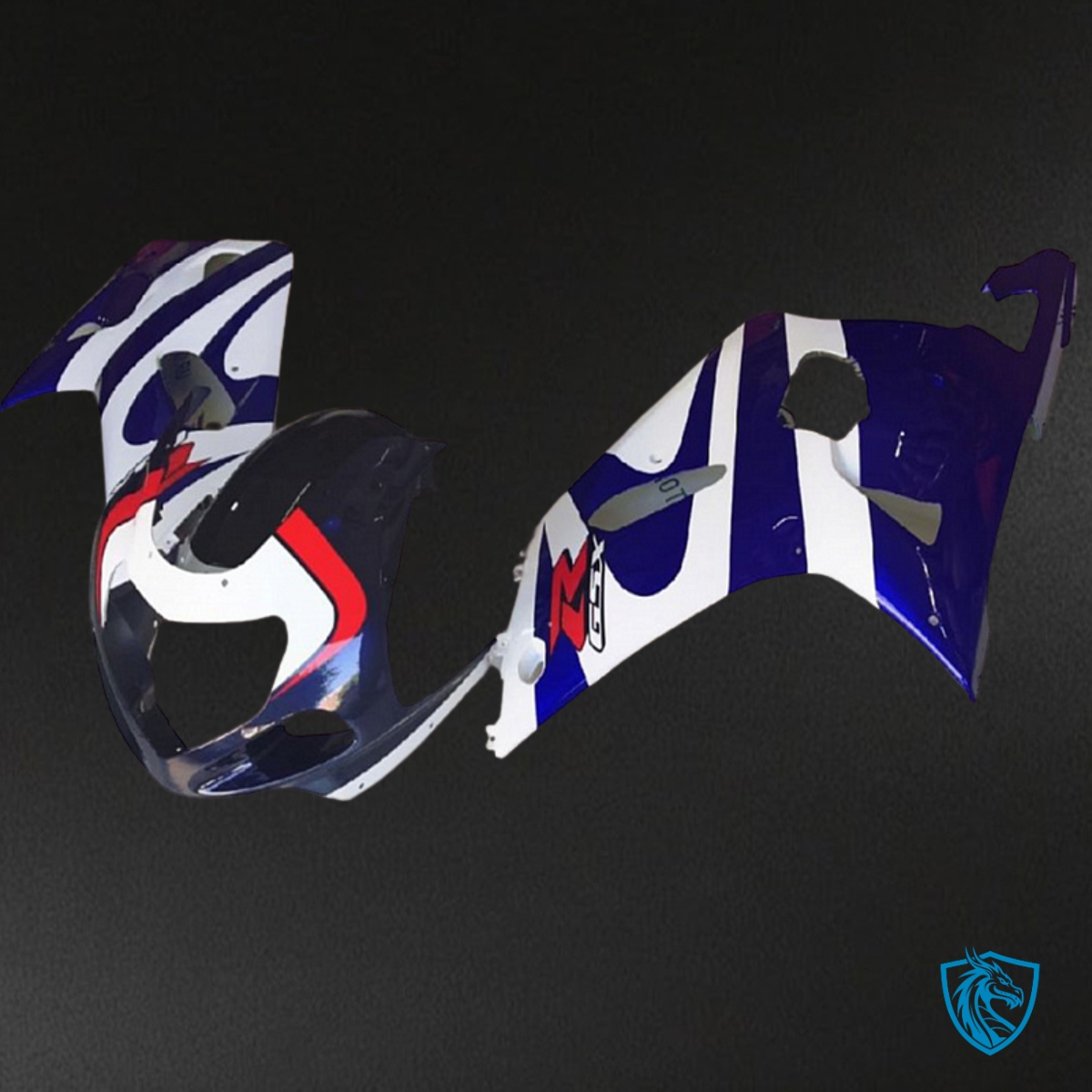 Suzuki GSXR600/750 (2001-2003) White & Blue Fairing Kit - Aftermarket ABS Bodywork