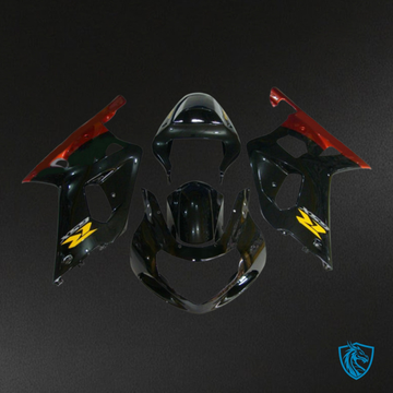 Suzuki GSXR600/750 (2001-2003) Gloss Black & Red Fairing Kit - Aftermarket ABS Bodywork