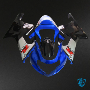 Suzuki GSXR600/750 (2001-2003) Glossy Blue, Black & White  ABS Bodywork - Fairings Kit