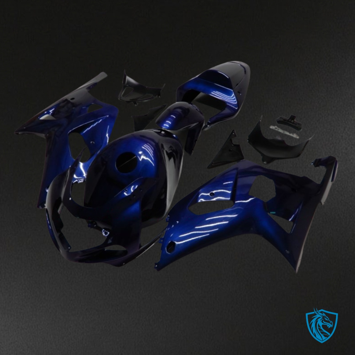 Suzuki GSXR600/750 (2001-2003) Glossy Blue Fairing Kit - Aftermarket ABS Bodywork