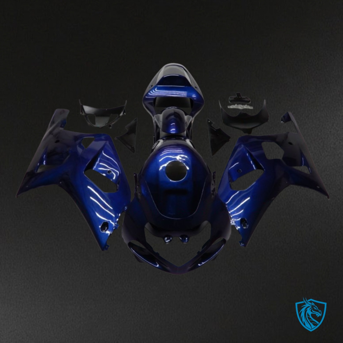 Suzuki GSXR600/750 (2001-2003) Glossy Blue Fairing Kit - Aftermarket ABS Bodywork