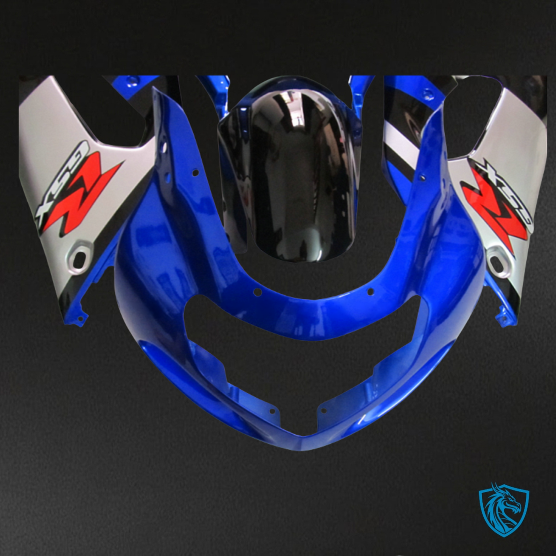 Suzuki GSXR600/750 (2001-2003) Glossy Blue, Black & White  ABS Bodywork - Fairings Kit