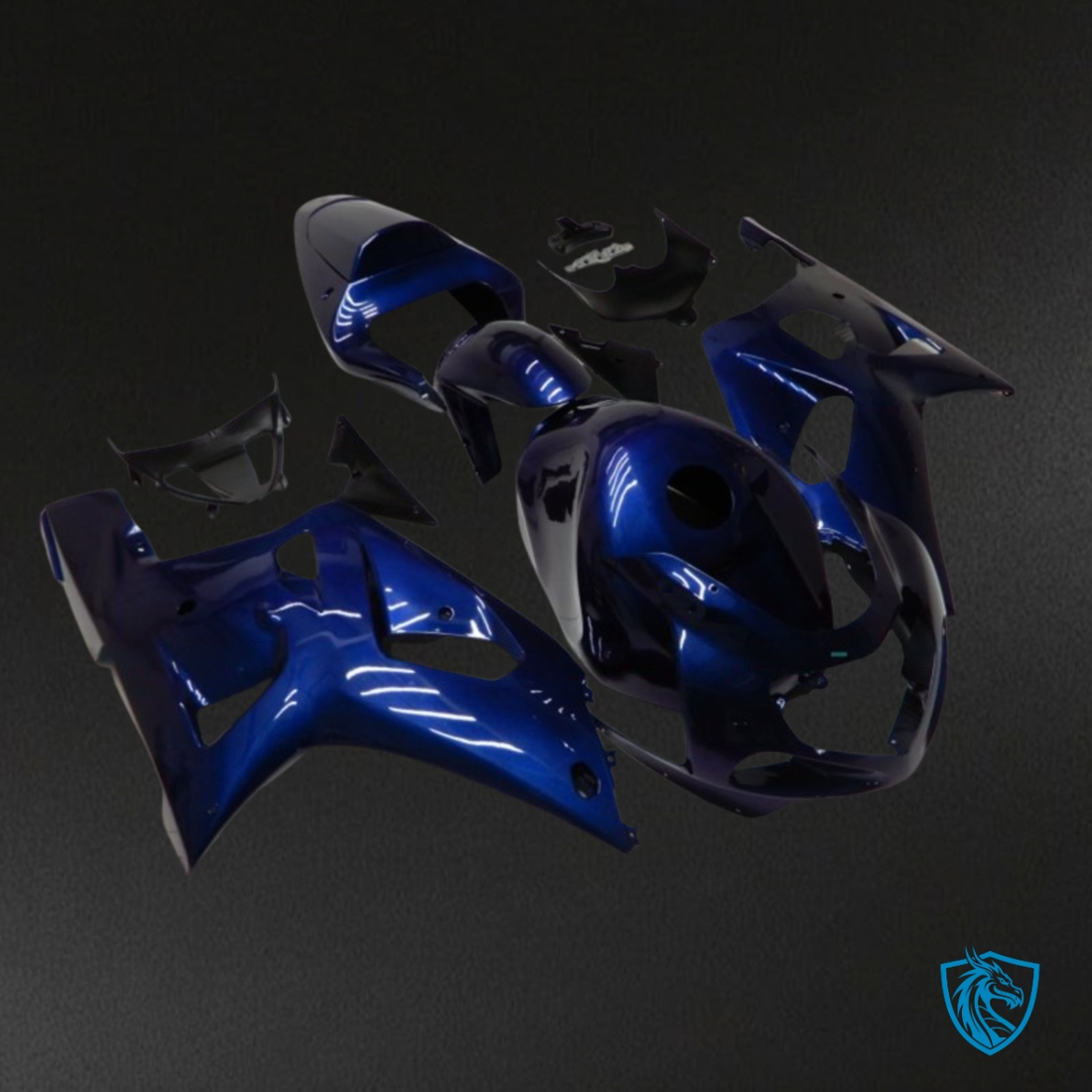 Suzuki GSXR600/750 (2001-2003) Glossy Blue Fairing Kit - Aftermarket ABS Bodywork