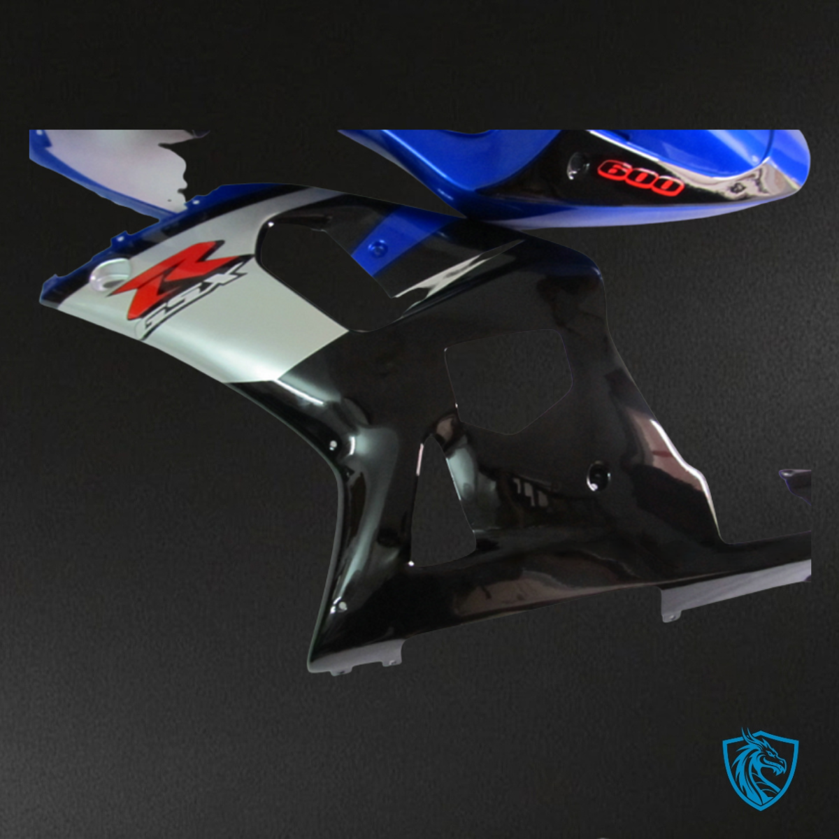Suzuki GSXR600/750 (2001-2003) Glossy Blue, White & Black Fairings Kit | ABS Bodywork