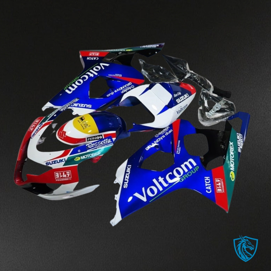 Suzuki GSXR600/750 (2004-2005) Blue, Red & White - Custom ABS Fairing Kit