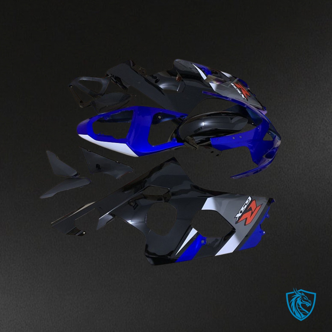 Suzuki GSXR600/750 (2004-2005) Blue & Black Fairing Kit - Aftermarket ABS Bodywork