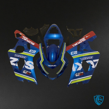 Suzuki GSXR600/750 (2004-2005) Blue & White - Custom ABS Fairing Kit