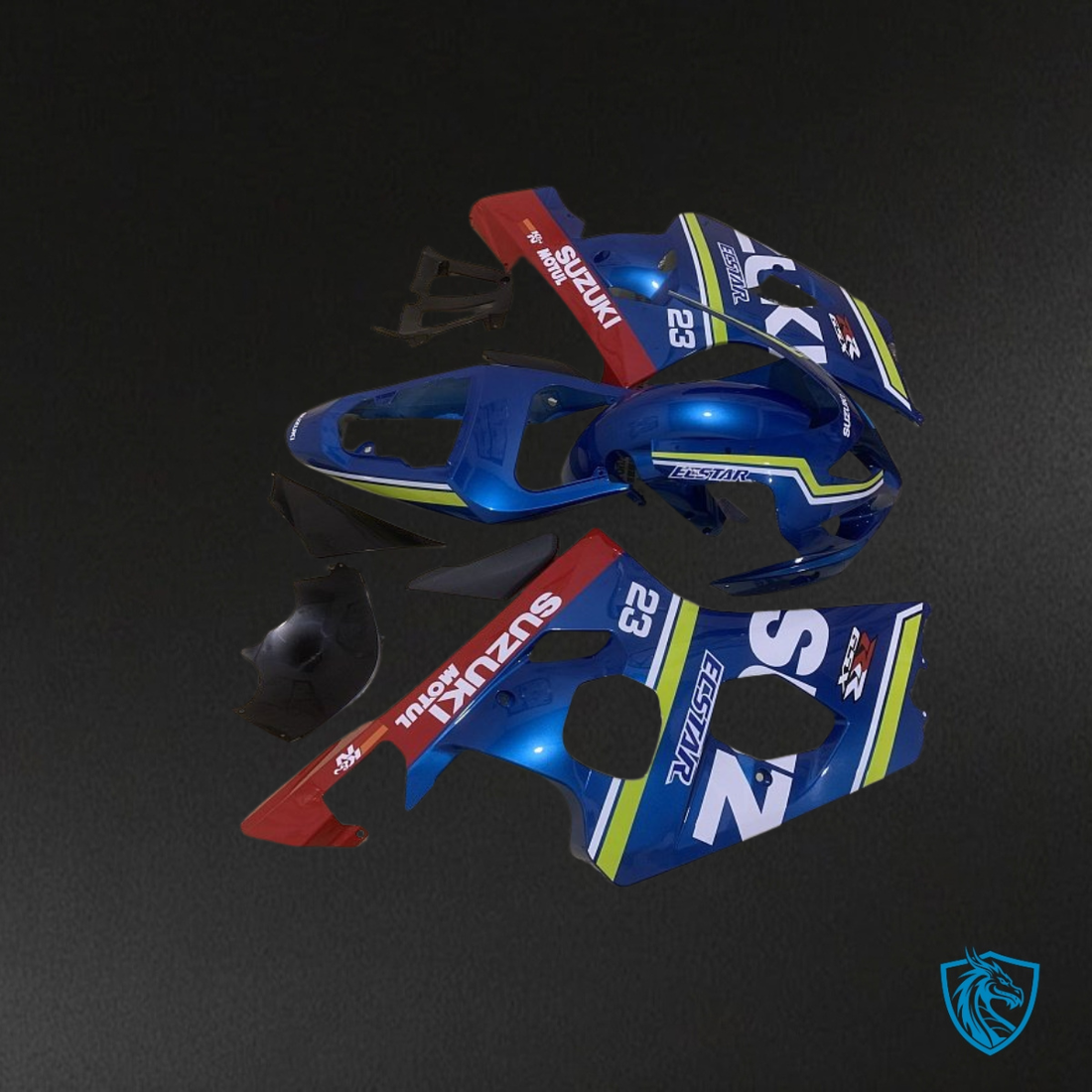 Suzuki GSXR600/750 (2004-2005) Blue & White - Custom ABS Fairing Kit