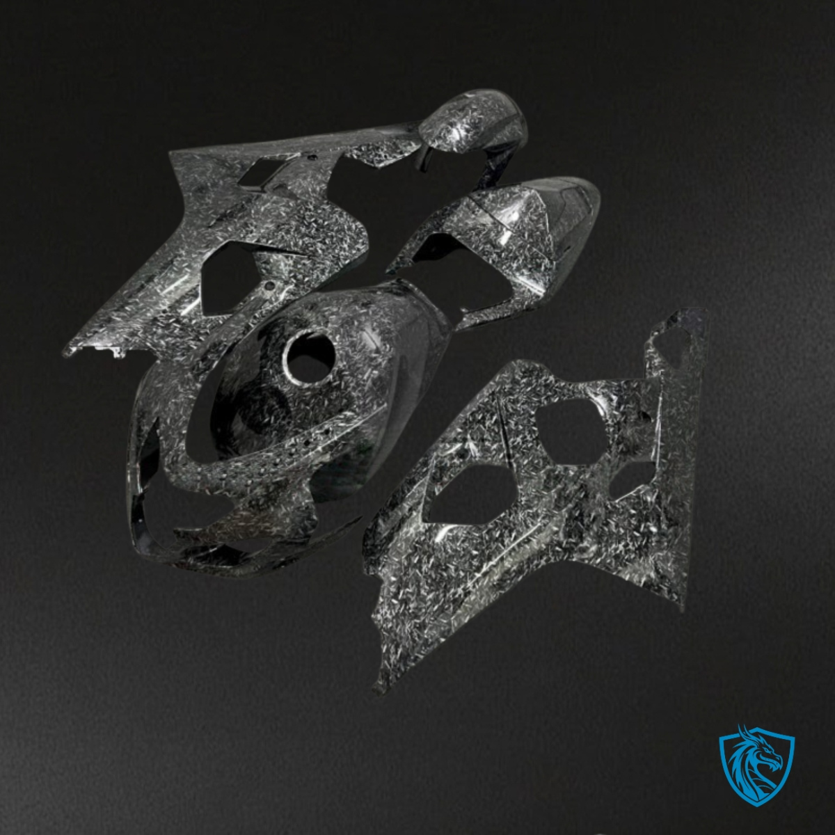 Suzuki GSXR600/750 (2004-2005) Black & Gray Carbon Fiber Fairings Kit | ABS Bodywork