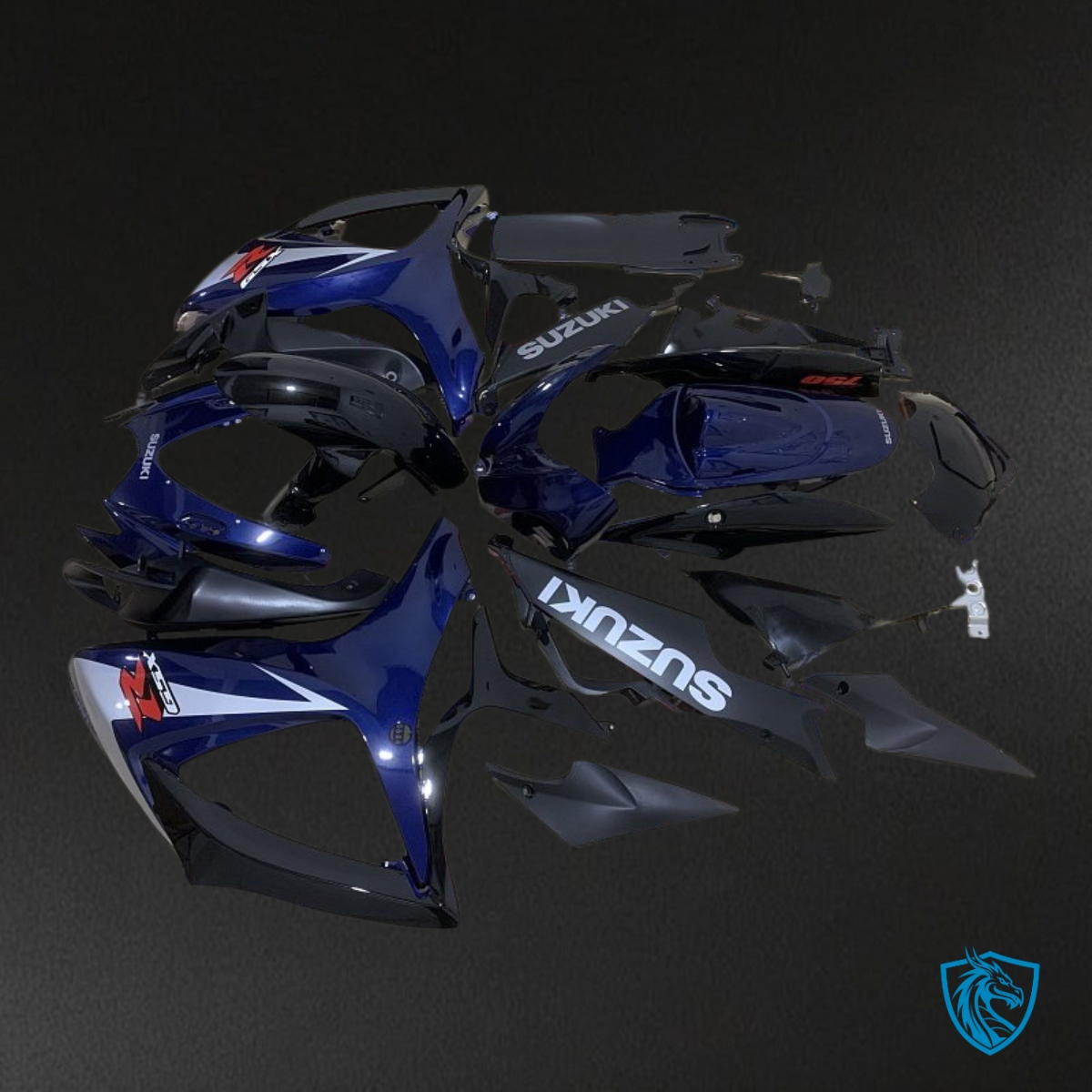 Suzuki GSXR600/750 (2006-2007) Black, Blue & Red Fairing Kit - Aftermarket ABS Bodywork