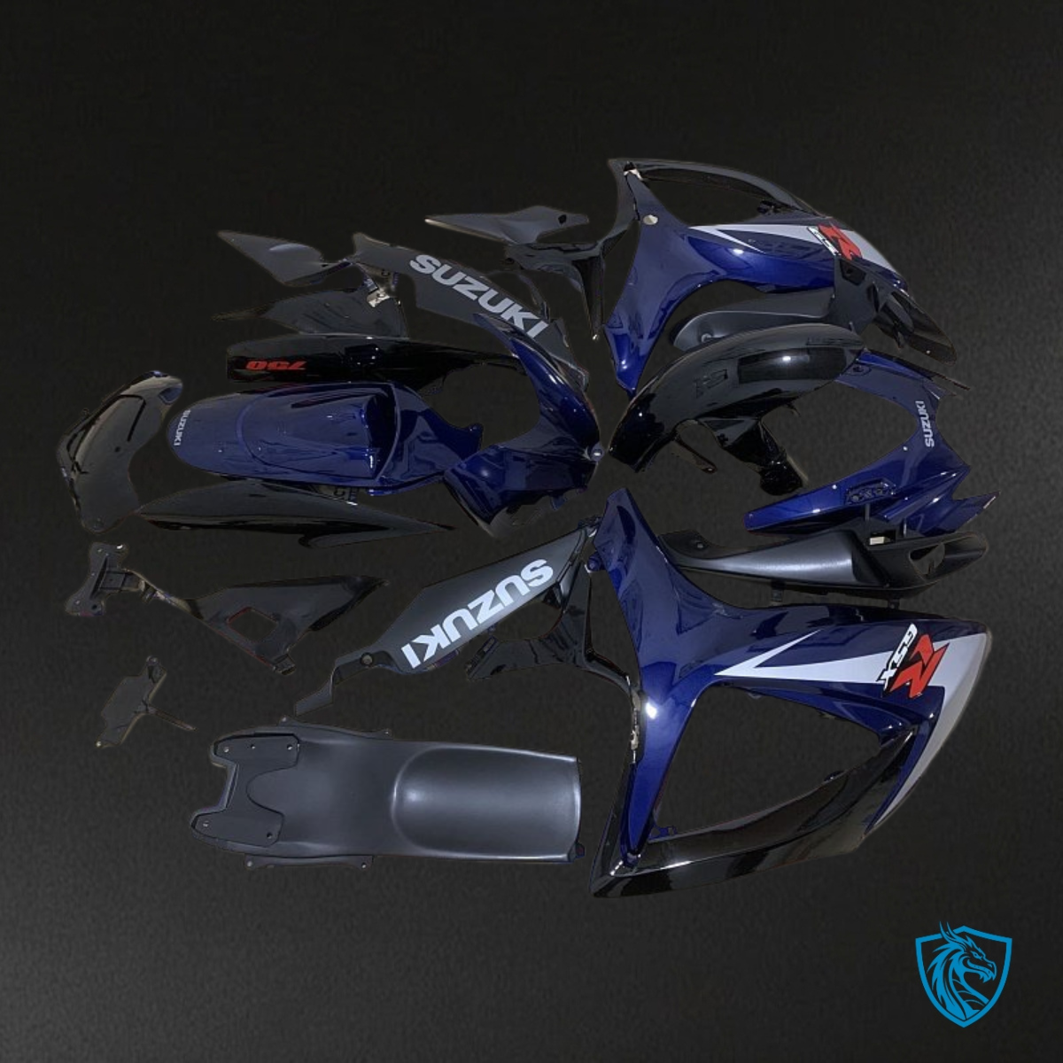 Suzuki GSXR600/750 (2006-2007) Black, Blue & Red Fairing Kit - Aftermarket ABS Bodywork