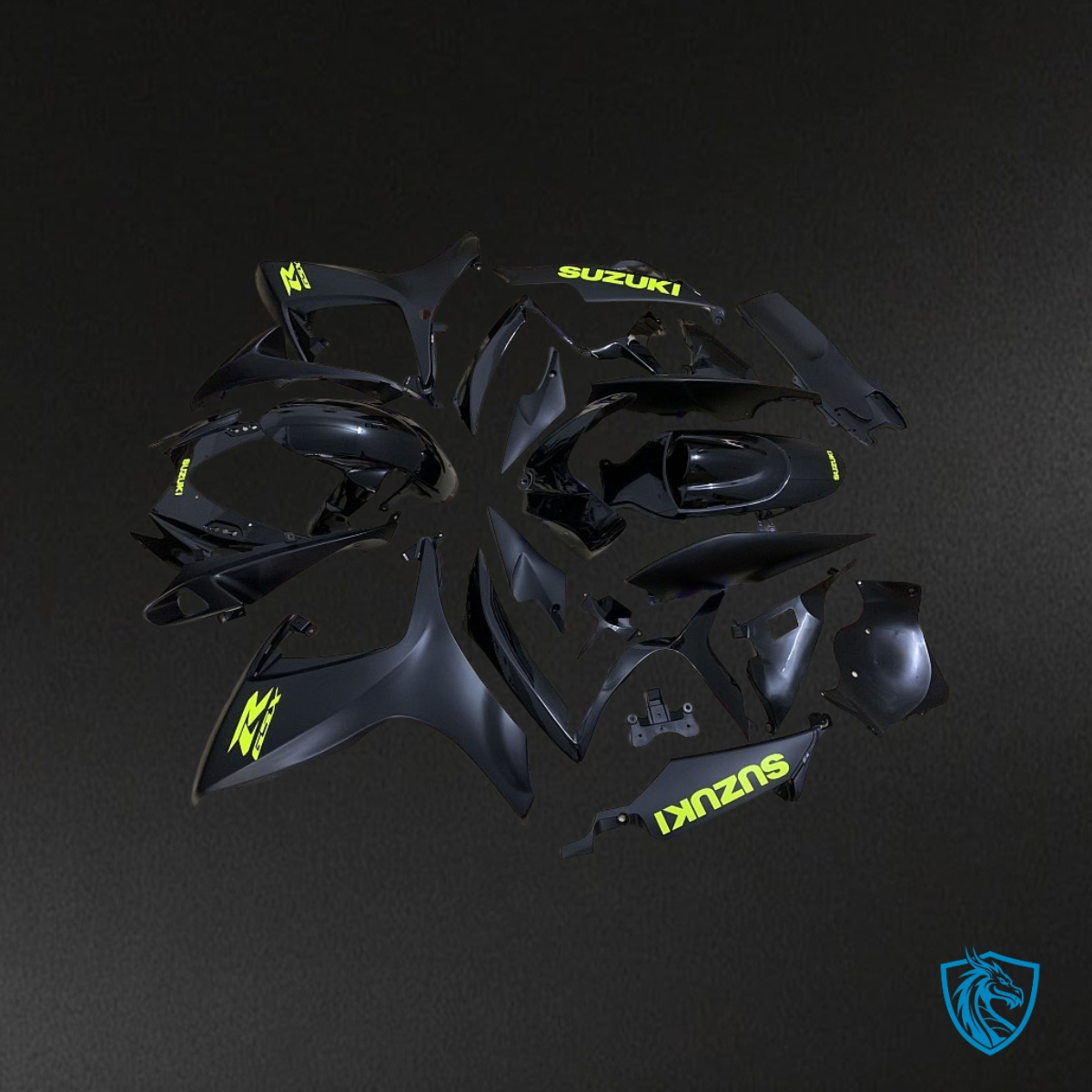 Suzuki GSXR600/750 (2006-2007) Black & Green - MERGEment Motorcycle Fairings Kit